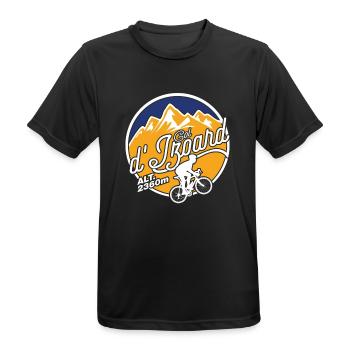 Col d'Izoard Vélo Alpes - T-shirt respirant Homme - noir - Devant - AI Model Male 178 light (178cm)