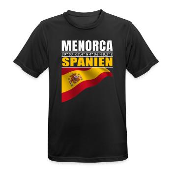 Menorca - Männer T-Shirt atmungsaktiv - Schwarz - Vorne - AI Model Male 178 light (178cm)