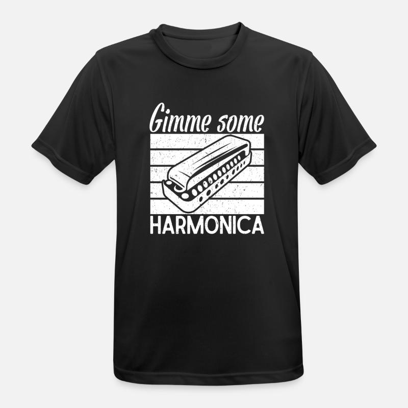 Harmonica Musican Gimme Some Harmonica - Men's Breathable T-Shirt - black