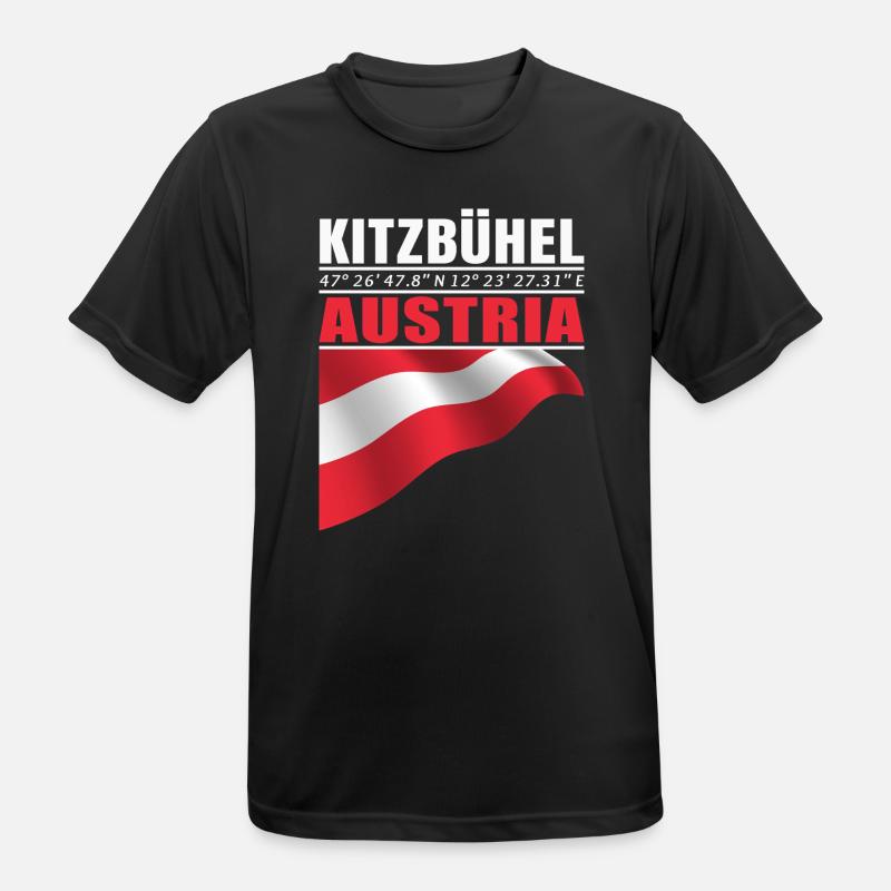 Kitzbühel - Männer T-Shirt atmungsaktiv - Schwarz