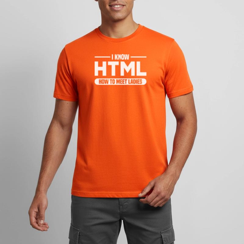HTML Humor Code Programmierer Spruch Männer T-Shirt atmungsaktiv