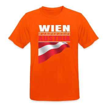 Vienne - T-shirt respirant Homme - orange néon - Devant - AI Model Male 185 dark (185cm)