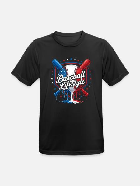Patriotisches Baseball-Lifestyle-Design - Männer T-Shirt atmungsaktiv - Schwarz