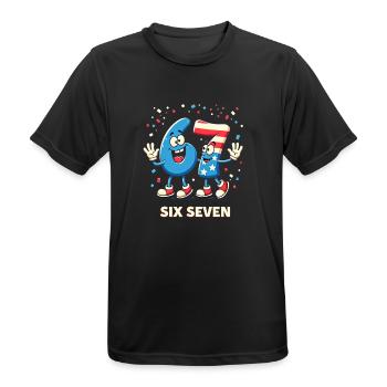 US Flag 67 Memes Six Seven - Men's Breathable T-Shirt - black - Front - AI Model Male 178 light (178cm)