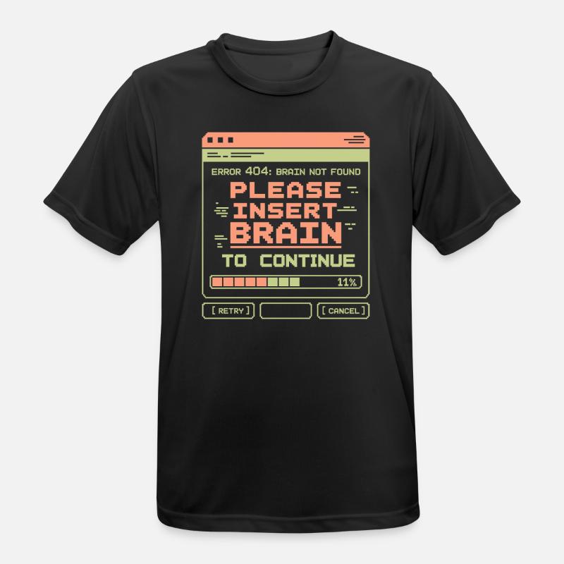 Error 404 Brain Not Found Pixel Design - Men's Breathable T-Shirt - black