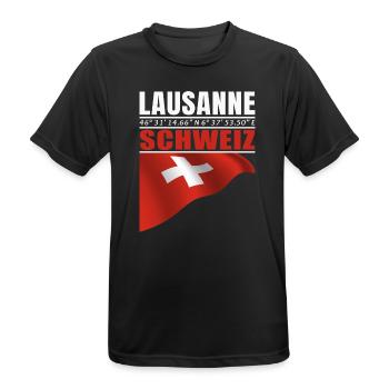 Lausanne - T-shirt respirant Homme - noir - Devant - AI Model Male 178 light (178cm)