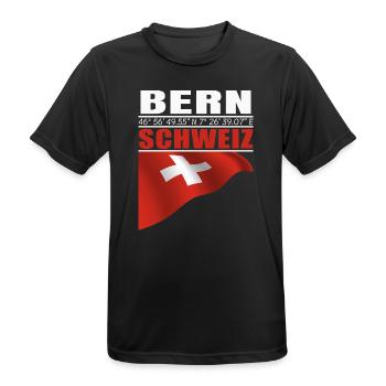 Bern - Männer T-Shirt atmungsaktiv - Schwarz - Vorne - AI Model Male 178 light (178cm)