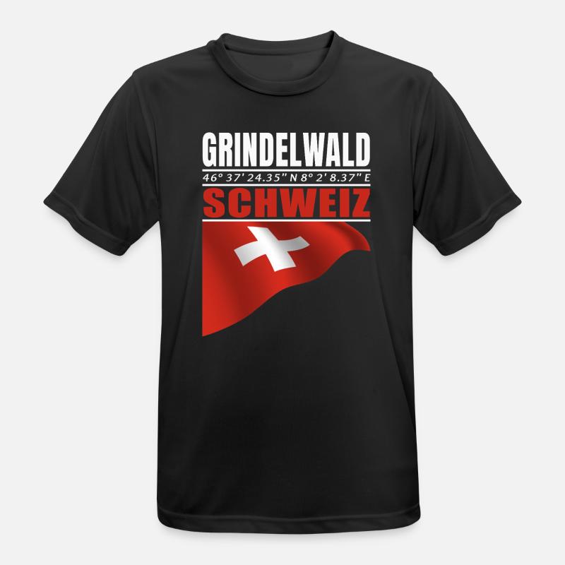 Grindelwald - Männer T-Shirt atmungsaktiv - Schwarz