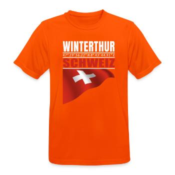 Winterthur - Men's Breathable T-Shirt - neon orange - Front - AI Model Male 185 dark (185cm)