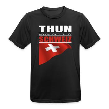 Thun - Männer T-Shirt atmungsaktiv - Schwarz - Vorne - AI Model Male 178 light (178cm)