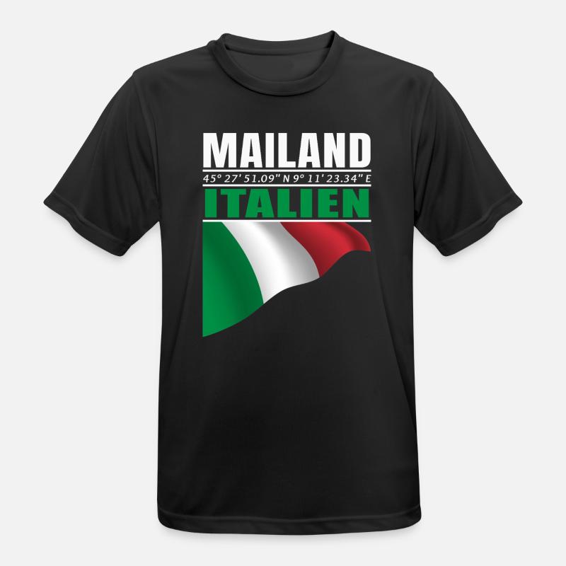 Mailand - Männer T-Shirt atmungsaktiv - Schwarz