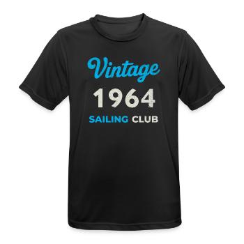 Vintage 1964 – Sailing Club Retro Birth Year - Men's Breathable T-Shirt - black - Front - AI Model Male 178 light (178cm)
