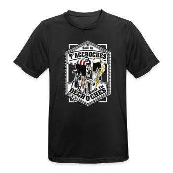 Accroches ou Décroches Cyclisme - T-shirt respirant Homme - noir - Devant - AI Model Male 178 light (178cm)