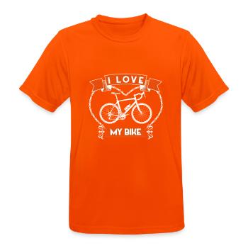 I Love My Bike Vintage Banner - Men's Breathable T-Shirt - neon orange - Front - AI Model Male 185 dark (185cm)