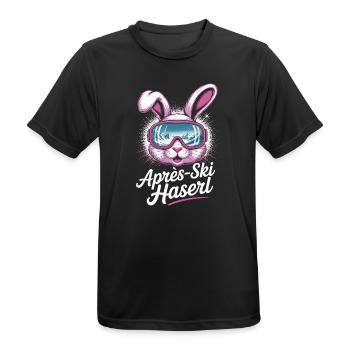 Après-ski bunny hut fun Skier ski bunny - Men's Breathable T-Shirt - black - Front - AI Model Male 178 light (178cm)