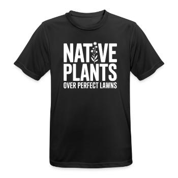 Native Plants Over Perfect Lawns - Männer T-Shirt atmungsaktiv - Schwarz - Vorne - AI Model Male 178 light (178cm)
