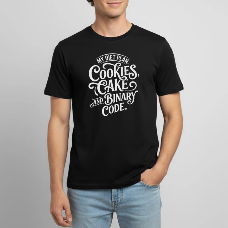 Cookies Cake Binary Code Design Men's Breathable T-Shirt
