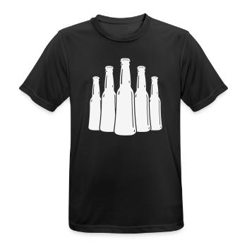 Bierflaschen Silhouette - Männer T-Shirt atmungsaktiv - Schwarz - Vorne - AI Model Male 178 light (178cm)