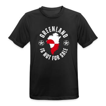 Greenland is not for Sale Funny Epic Design - Männer T-Shirt atmungsaktiv - Schwarz - Vorne - AI Model Male 178 light (178cm)