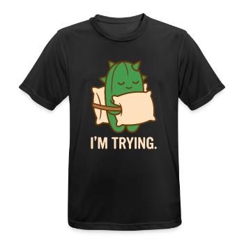 Prickly But Trying - Men's Breathable T-Shirt - black - Front - AI Model Male 178 light (178cm)