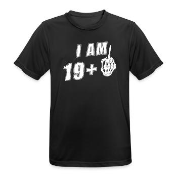 Ich bin19 Plus Mittelfinger Lustiges 20.Geburtstag - Männer T-Shirt atmungsaktiv - Schwarz - Vorne - AI Model Male 178 light (178cm)