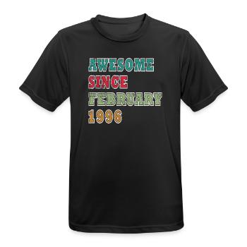 February 1996 Birthday Legend - Men's Breathable T-Shirt - black - Front - AI Model Male 178 light (178cm)