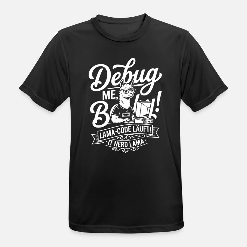 Lama Code Debug Design - Men's Breathable T-Shirt - black