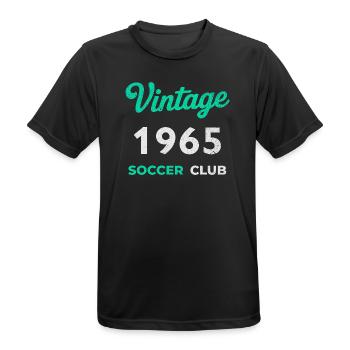 Vintage 1965 – Soccer Club Retro Birth Year - Men's Breathable T-Shirt - black - Front - AI Model Male 178 light (178cm)