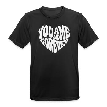 Pour toujours ensemble - Valentine White Retro Heart - T-shirt respirant Homme - noir - Devant - AI Model Male 178 light (178cm)