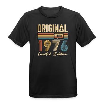 50e anniversaire 50e anniversaire Original 1976 - T-shirt respirant Homme - noir - Devant - AI Model Male 178 light (178cm)