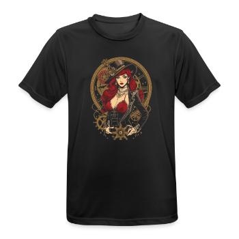 Steam Punk Beautiful Women Steampunk - Men's Breathable T-Shirt - black - Front - AI Model Male 178 light (178cm)