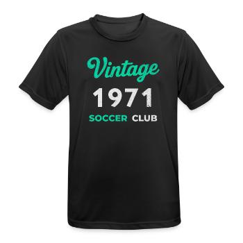 Vintage 1971 – Soccer Club Retro Birth Year - Men's Breathable T-Shirt - black - Front - AI Model Male 178 light (178cm)