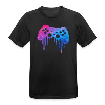 Gaming Splash - Men's Breathable T-Shirt - black - Front - AI Model Male 178 light (178cm)