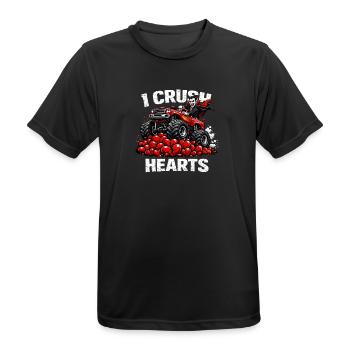  Valentines Day I Crush Hearts Vampire Monster - Men's Breathable T-Shirt - black - Front - AI Model Male 178 light (178cm)