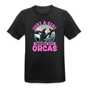Funny Orca - Men's Breathable T-Shirt - black - Front - AI Model Male 178 light (178cm)