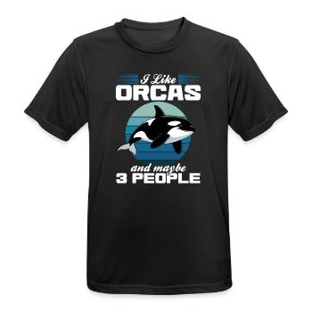 Funny Orca - Men's Breathable T-Shirt - black - Front - AI Model Male 178 light (178cm)