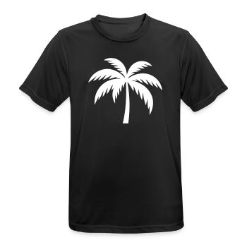 Palme Silhouette - Männer T-Shirt atmungsaktiv - Schwarz - Vorne - AI Model Male 178 light (178cm)