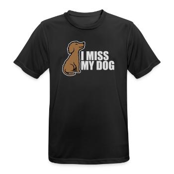 Mon chien Dog Amamant Dog Love Logo de blague - T-shirt respirant Homme - noir - Devant - AI Model Male 178 light (178cm)