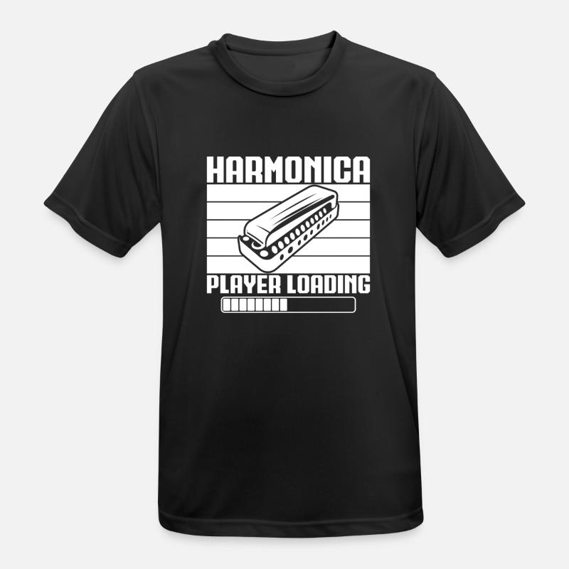 Harmonica Musican Player Loading Harmonica - Men's Breathable T-Shirt - black