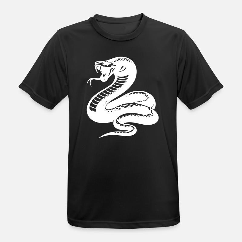 Snake Python Silhouette - Men's Breathable T-Shirt - black