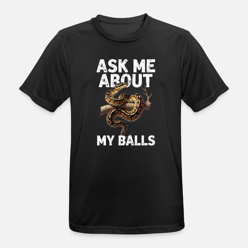 Königspython Schlangen Liebhaber Terrarium Python - Männer T-Shirt atmungsaktiv - Schwarz