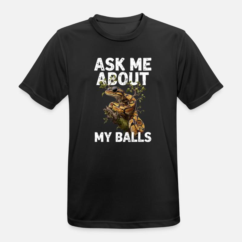 Königspython Schlangen Liebhaber Terrarium Python - Männer T-Shirt atmungsaktiv - Schwarz