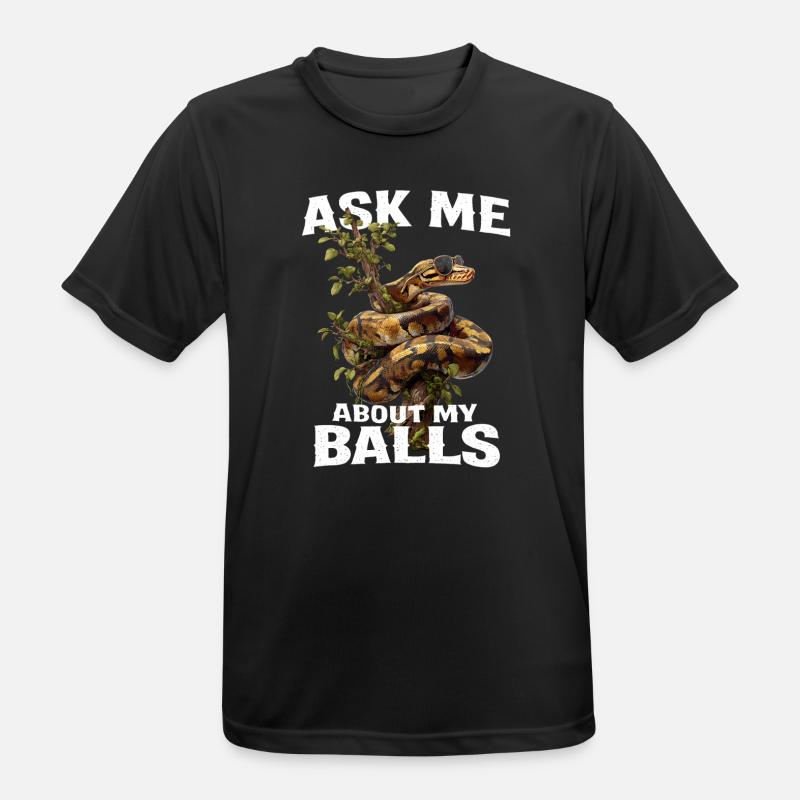 Königspython Schlangen Liebhaber Terrarium Python - Männer T-Shirt atmungsaktiv - Schwarz