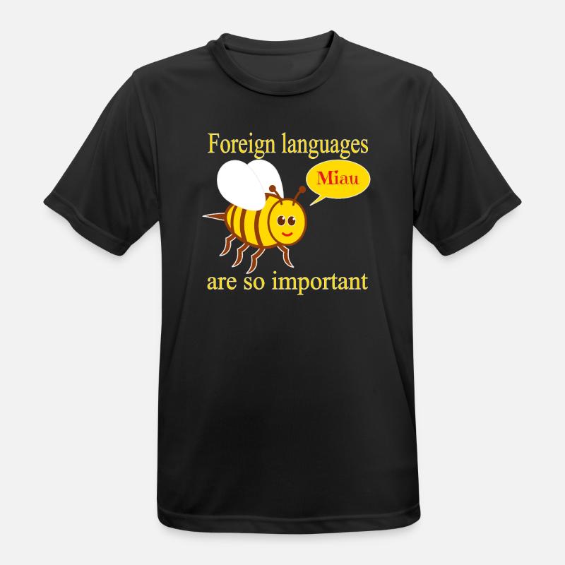 Bee with speech bubble - Men's Breathable T-Shirt - black
