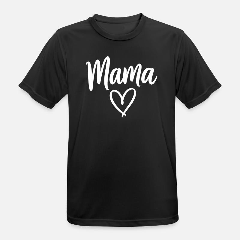 Mama Heart Script Logo - Men's Breathable T-Shirt - black