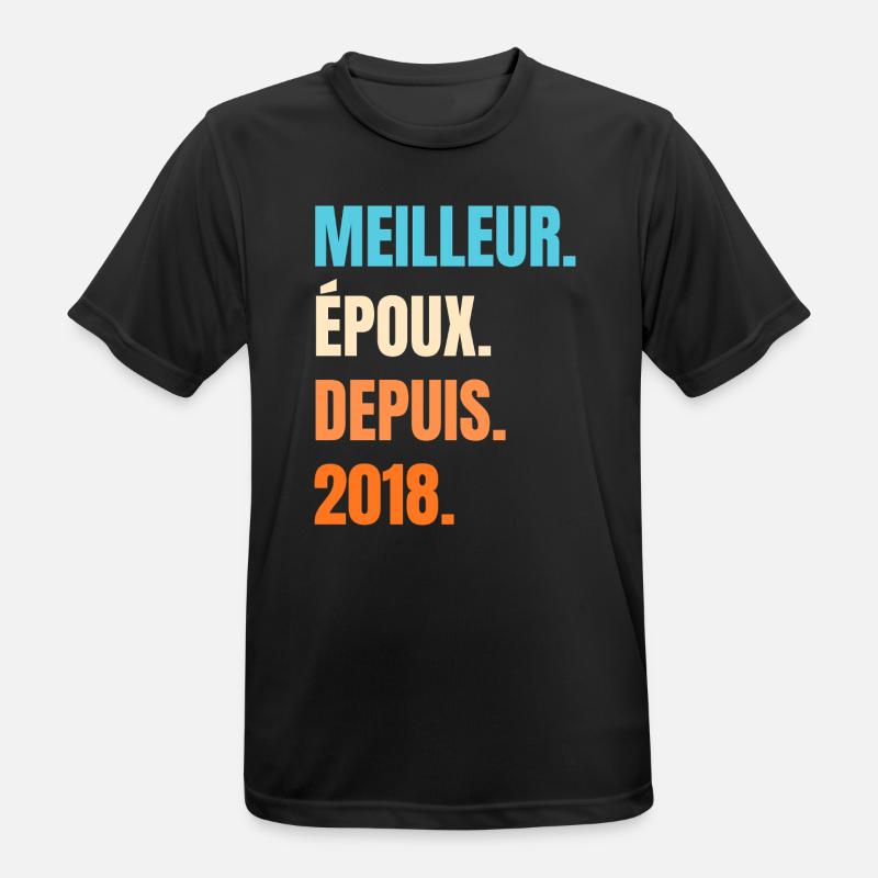 Bester Ehemann seit 2018 Geschenk-Ehemann - Männer T-Shirt atmungsaktiv - Schwarz