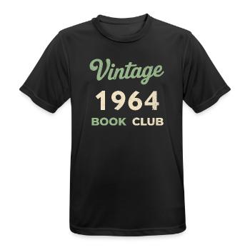 Vintage 1964 Book Club Retro Geburtsjahr Geschenk - Männer T-Shirt atmungsaktiv - Schwarz - Vorne - AI Model Male 178 light (178cm)