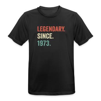 legendary since 1973 - Men's Breathable T-Shirt - black - Front - AI Model Male 178 light (178cm)