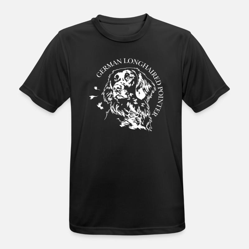 German Longhaired Pointer Jagdhunde Hunde Wilsigns - Männer T-Shirt atmungsaktiv - Schwarz