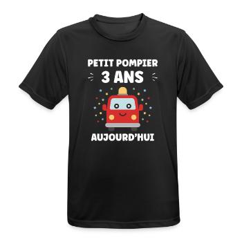 3 ans - T-shirt respirant Homme - noir - Devant - AI Model Male 178 light (178cm)